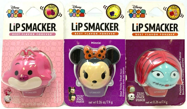 (3) Disney Tsum Tsum Lip Smacker New & Sealed Minnie Mouse Sally Cheshire Cat