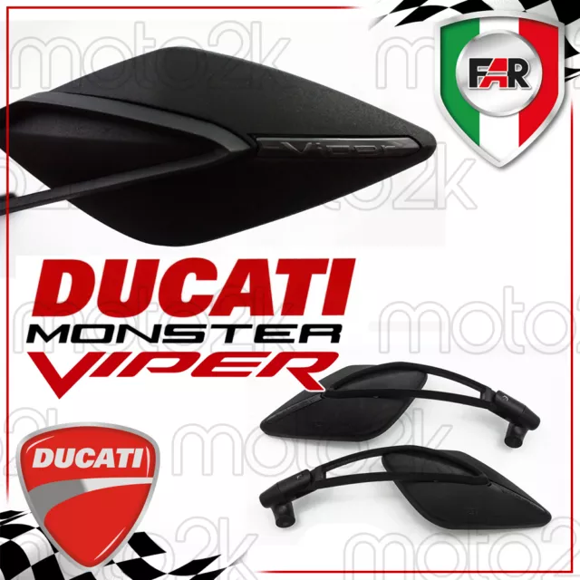 Coppia Specchietti Omologati Far Viper 8 Ducati Monster 400 600 620 750 800 900