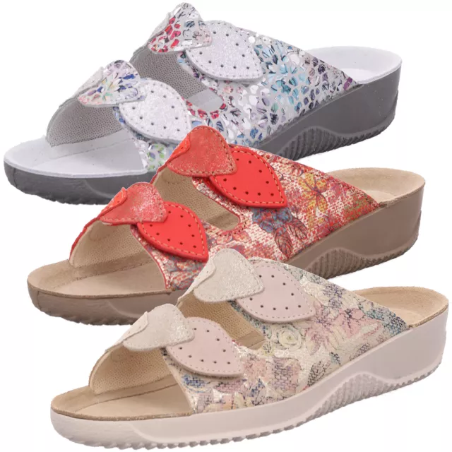 Rohde Mules Femmes Cuir Fleurs Motif Semelle Compensée Soltau-40 1957