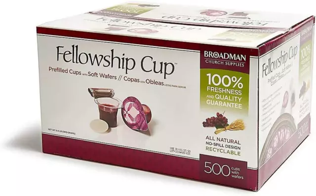 Pre-Filled Communion Fellowship Cup, Juice and Wafer Set, 500 Count