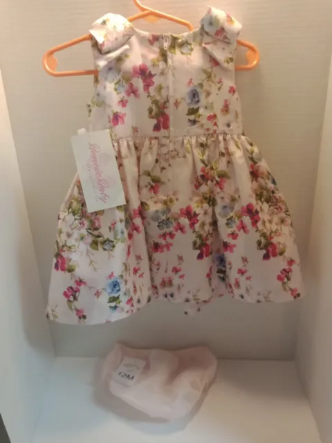 Bonnie Baby Baby Girls Floral-Print Pleated Dress