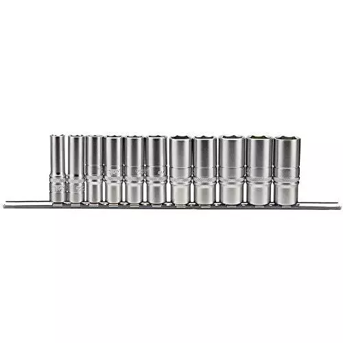 Draper 16495 - Set di 11 chiavi a bussola imperiali con attacco quadrato da 3/8"