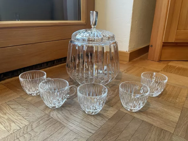 Altes Nachtmann Bowle Set -  Bleikristall (Astra?) mit fünf Gläsern - vintage