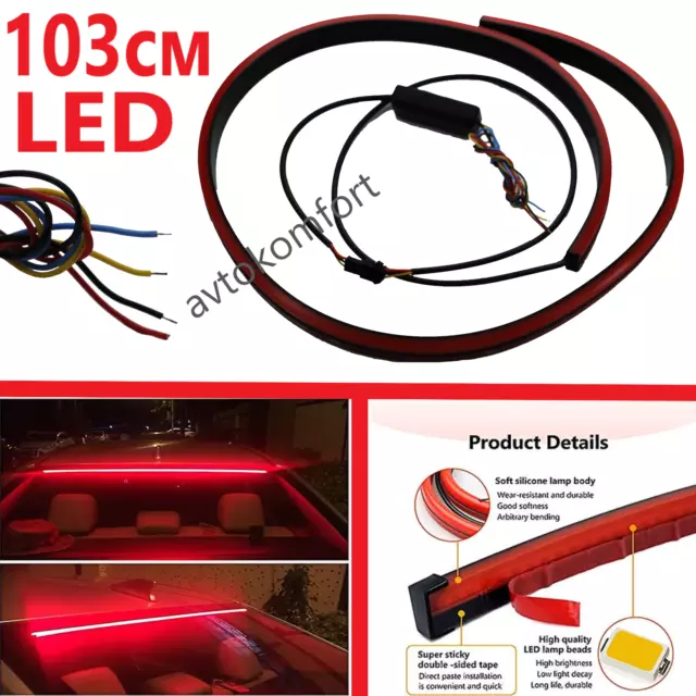 103cm 40 pouces Silicone 3 Mode Voiture LED Arrière 3ème Arrêt Bande De...