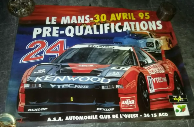 AFFICHE OFFICIEL Qualification 24H DU MANS Le Mans 24 Hours POSTER 1995 - 52x40