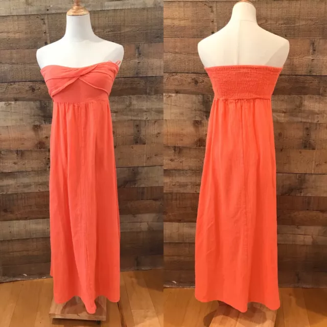 Asos Petite Orange Gauze Maxi Dress Gauze Size 4P