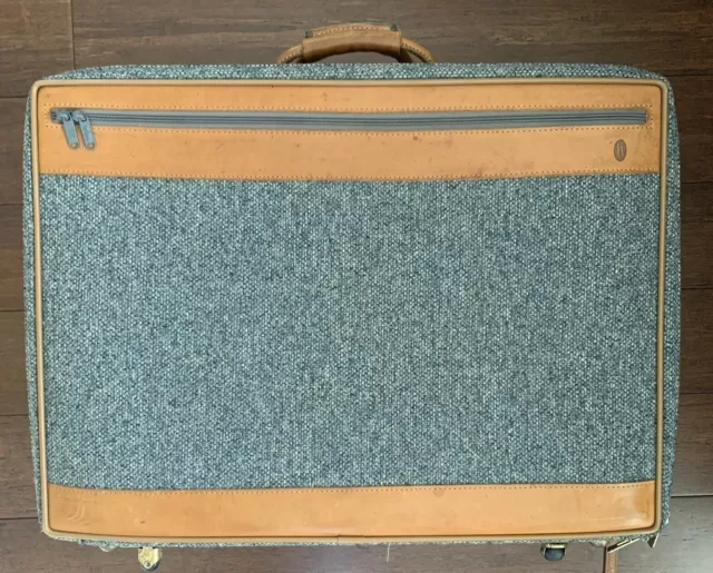 VINTAGE HARTMANN ROLLER Luggage Tweed & Leather Suitcase Luggage 24