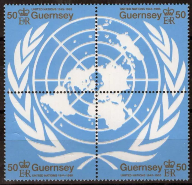 ZAYIX Guernsey 559 MNH UN Emblem Maps 080323SM54M