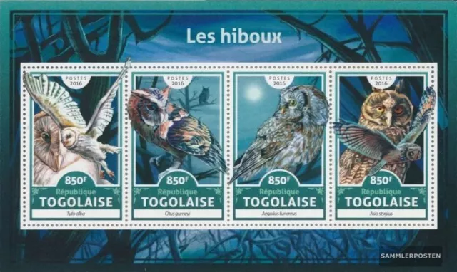 Togo 7849-7852 Kleinbogen (kompl. Ausgabe) postfrisch 2016 Eulen