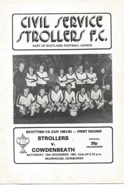 1981/82 Prog CIVIL SERVICE STROLLERS v COWDENBEATH (Scottish Cup)