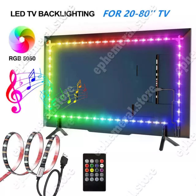 Luces Para Televisor LED TV Decoracion Multicolor Tira De Luz Barra 40" 55" 60"