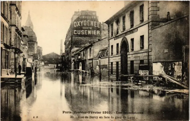 CPA AK PARIS Rue de Bercy en face la gare de LYON INONDATIONS 1910 (605766)