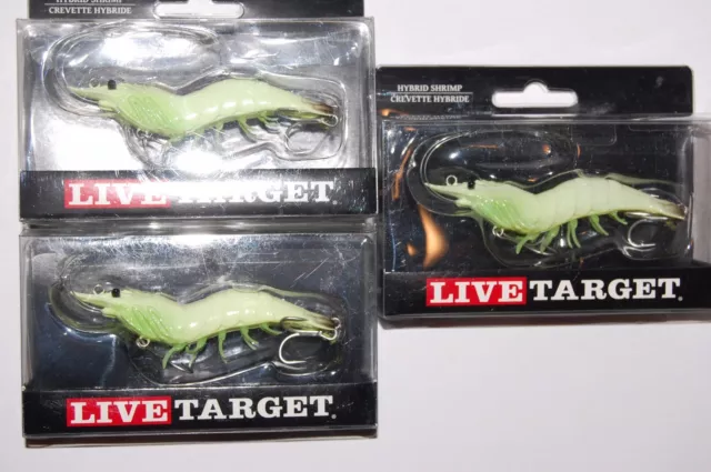 3 LURES KOPPERS live target hybrid glow shrimp 3 1/2 3/8oz redfish sea  trout $29.95 - PicClick