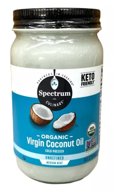 Spectrum Organic Unrefined Virgin Coconut Oil Cold Pressed 14 oz