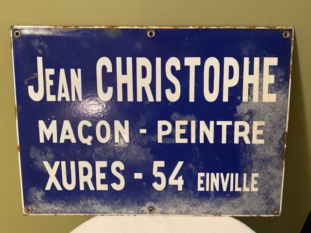 Antique Blue Vitrous Enamel French Street Sign