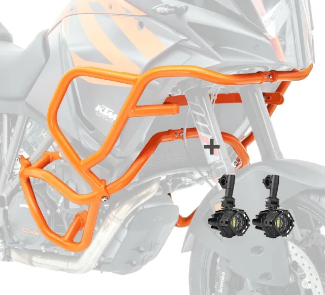 Set Sturzbügel + Scheinwerfer für KTM 1050 Adventure 15-16 orange