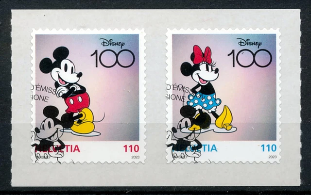 SCHWEIZ - 2023 Micky & Minnie, gest. Folienbogen skl