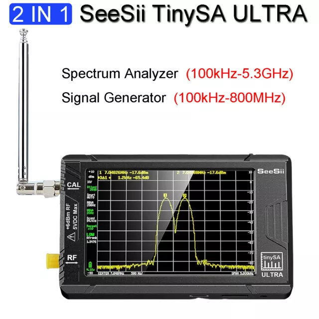 100kHz-5.3GHz Spectrum Analyzer & Signal Generator 100kHz-800MHz MF/HF/VHF UHF