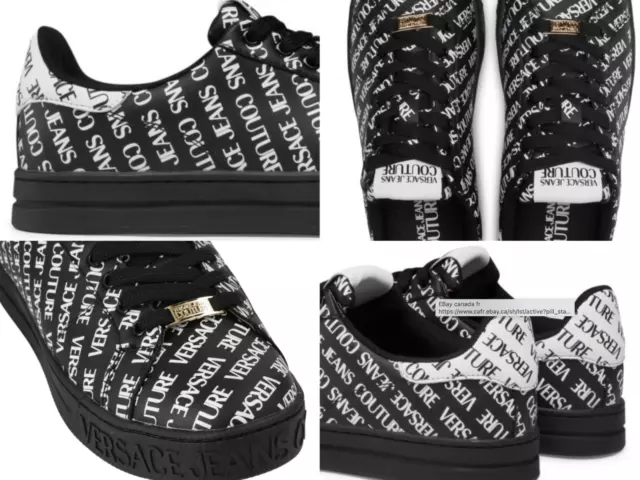 VERSACE JEANS COUTURE Multi Logo Trainers Low-Top Sneakers Schuhe Shoes New 43 3