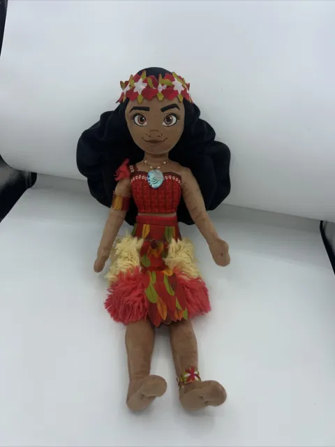 Disney Store World Parks Princess Moana Crown Stuffed Doll Plush Toy 18 Inch