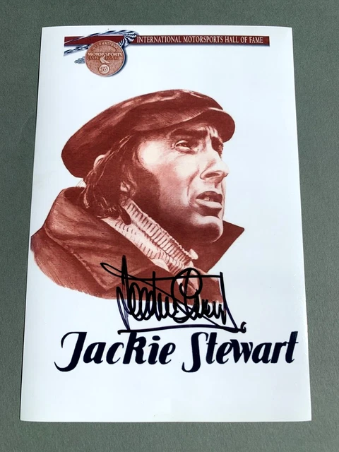 JACKI STEWART Formel 1 - HOF Motorsports signed autograph 4x6 Photo