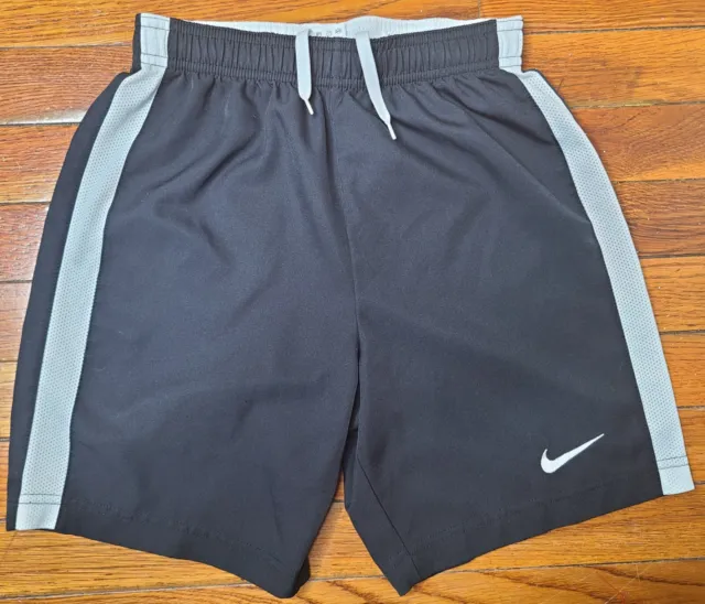 Nike Dri Fit Girls Size Medium Black White Soccer Active Drawstring Shorts W4