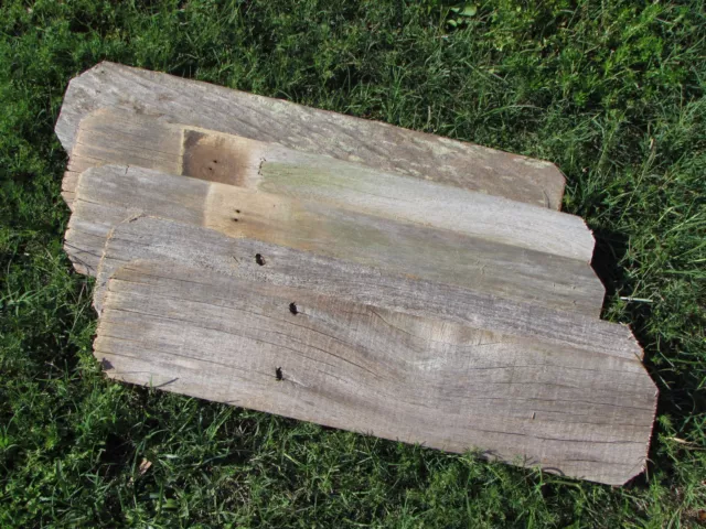 1 Board 24" Reclaimed Old Fence Wood Boards W Ears - Weathered Barn Wood Planks