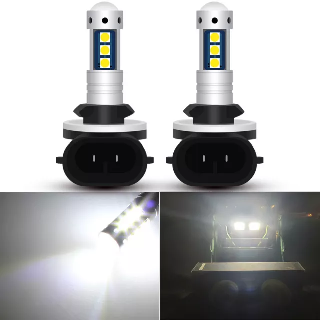 2X 881 LED Headlight Bulbs 3000LM White For Polaris RZR 800 EFI 2008 2009 2010