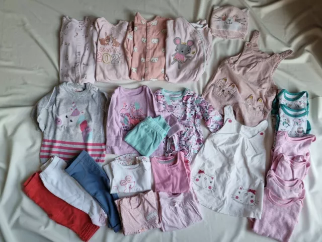 Baby Girls bundle 3-6 months Pink Clothes girl Clothing PJ's Joblot Winter Warm