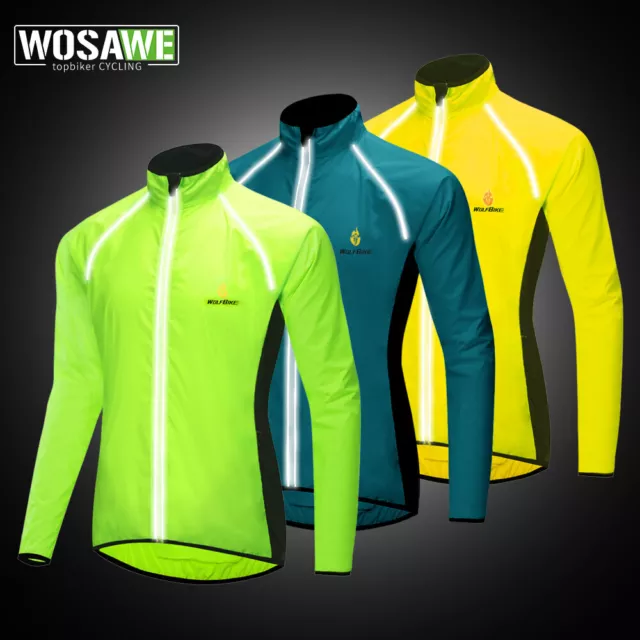 WOSAWE Giacca da ciclismo impermeabile antivento MTB Uomo Cappotto Manica lunga