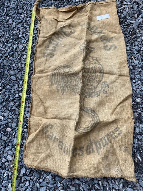 Sac Ancien En Toile De Jute - N.7, Style Scorie Thomas, Made In France, Beige