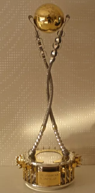English Sterling Figural Riding Crops Horse Racing Trophy Pan American Handicap
