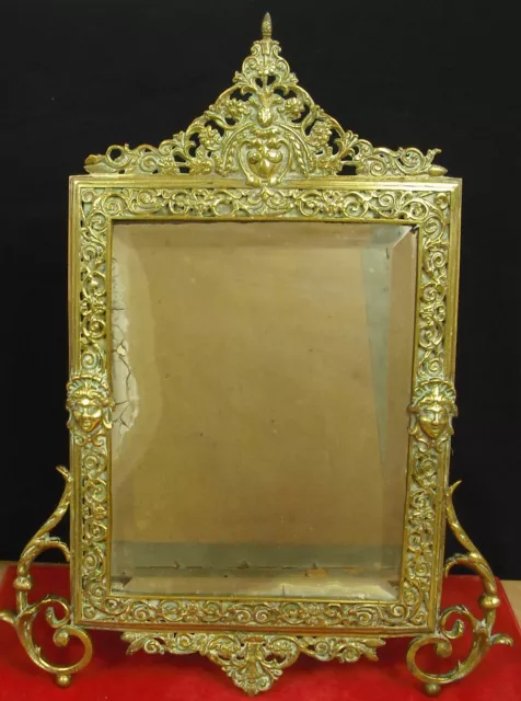 Bonito Espejo Biselado Bronce Vintage Napoleón III Espejo Vintage Espejo