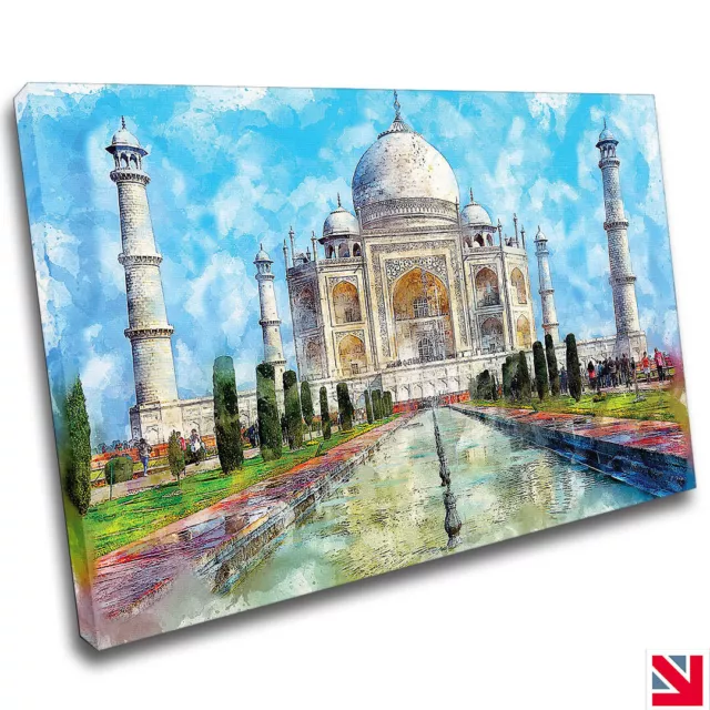 Taj Mahal Wonders of the World CANVAS Wall Art Picture Print