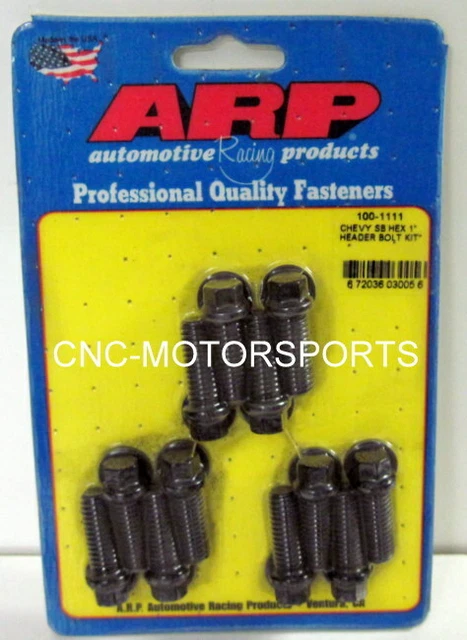 ARP Header Bolts 100-1111 3/8 SB CHEVY  HEX HEAD BLACK OXIDE 3/8 WRENCH