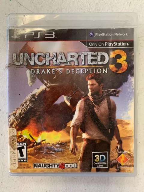 Uncharted 3: Drake's Deception PlayStation 3 PS3 Complete- Disc, Case & Manual