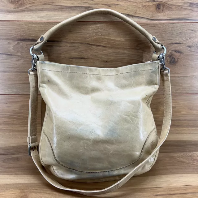 Frye Melissa Hobo Large Slouchy Shoulder Bag Sand Beige Leather Bag