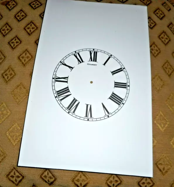 New Gilbert Steeple Clock Dial Face Paper Card  4 1/4" Minute Track  Matte Roman