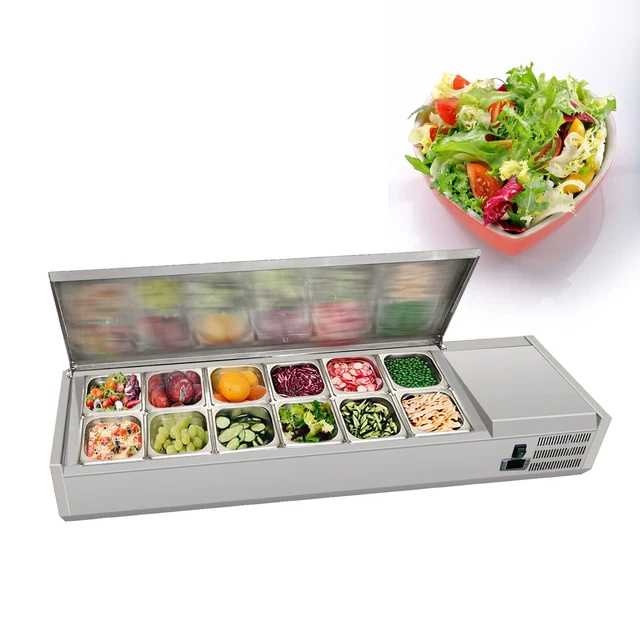 Buffet Display Salad Bar Counter Sandwich Pizza Prep Table Refrigerator