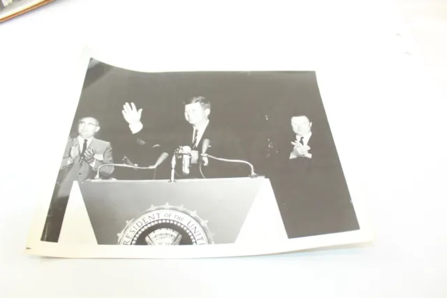 Vintage John F Kennedy Press Photo Toledo, OH 8x10 Black & White Collectible
