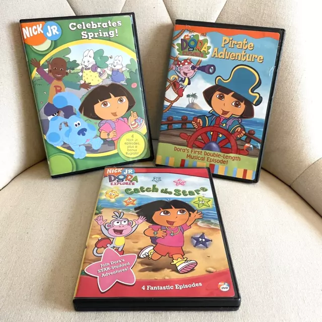 Dora the explorer dvd lot of 3 blockbuster pirate catch spring stars