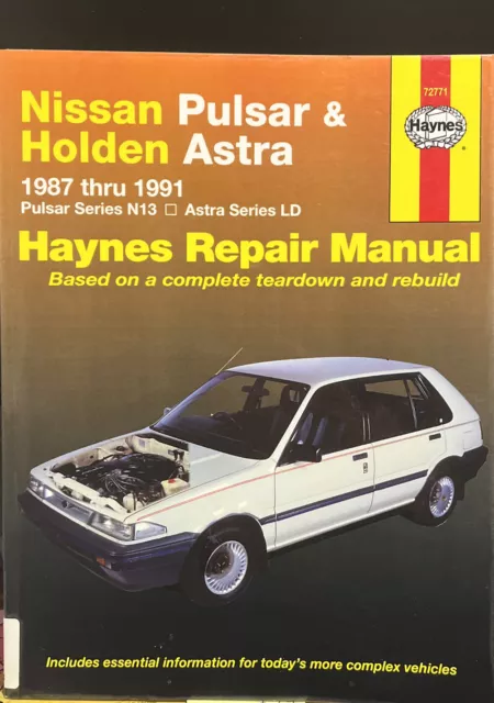 Haynes 72771 Owner's Repair Manual Nissan Pulsar & Holden Astra, 1987-1991 N13