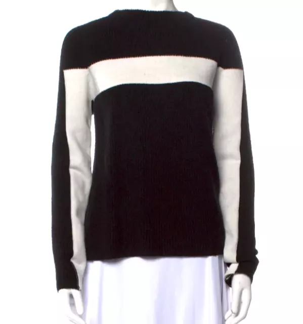 T Alexander Wang Sweater White Stripe Cotton Merino Wool Medium