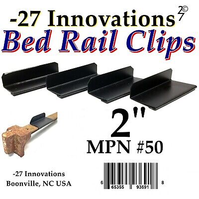 4 CLIPS Antique Flat Top Rail Iron Bed-Box Spring/Mattress CONVERSION KIT 2"