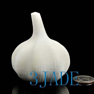 Hand Carved Natural ShouShan Stone Garlic, Vivid Carving
