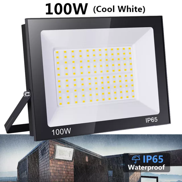 100W LED Flood Light Outdoor Security Spotlight Yard Garden Lamp Cool White 110V