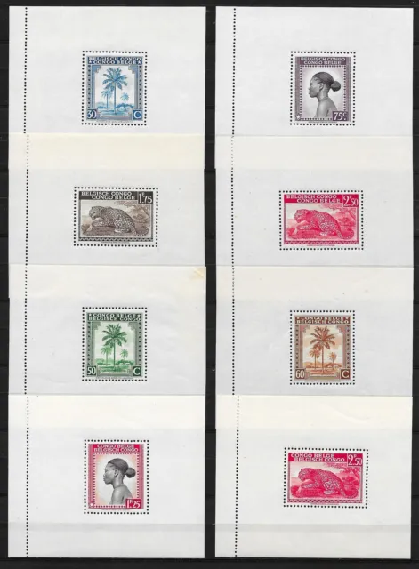 Belgian Congo stamps OBP Bloc BL3-BL10  Messages Sheets  MNH  F/VF