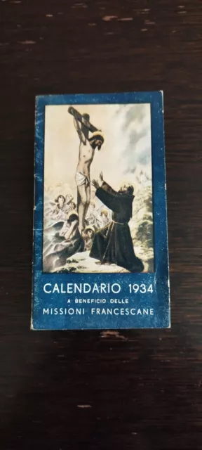 CALENDARIETTO DA BARBIERE - Missioni Francescane 1934 S. Antonio di Padova RRR
