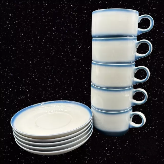 Arzberg Hutschenreuther Gruppe Germany Teacup Set Cup Saucer Porcelain 5 Sets