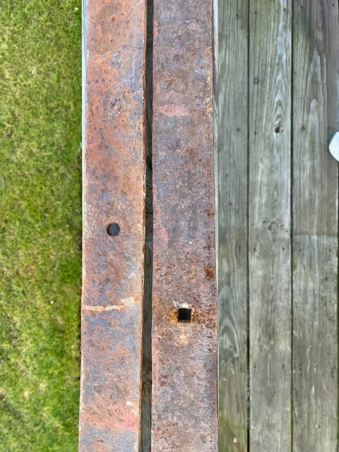 2 Cast Iron Barn Strap Hinges 46.5 50.5" Gate wrought Architectural Salvage 8